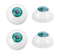 PH PandaHall 2 Pairs Halloween Eyeballs 32mm Large Realistic Eyeball Half Round Human Eyes Acrylic Craft Eyeball for DIY Puppet Plush Making Party Decor, Green