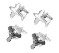 PH PandaHall 2 Pairs Propeller Cufflinks Set Brass Cufflinks for Men Fan Design Classic Tone Cuff Links for Men Daily Wear Business Wedding Party Tuxedo Shirt Father's Gift