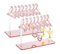 PH PandaHall 2 Sets Acrylic Earring Holder, 72 Holes Coat Hanger Jewellery Display Dangle Earring Hanging Organizer Ear Studs Display Rack for Earring Retail Showcase Exhibition, 6x11.7x15cm