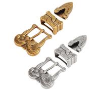 PH PandaHall 2 Sets Cowboy Replacement Belt, 2 Colors Western Cowboy Antique Belt Buckle Set Alloy Floral Engraved Buckles for Replacement Men Women Belt, Antique Gold/Silver