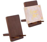 PH PandaHall 2 Sets Wood Easel Stand Plate Display Stands Portable Desktop Easel Holder Small Wood Display Easels Brown Phone Stand for Desk Plate Tablet Picture Sign Holder 5.8x6cm