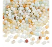 PH PandaHall 2 Strands Natural Flower Amazonite Beads 0.25cm Natural Green Stone Round Stone Spacer Beads for Yoga Jewellery Making Bracelet Necklace DIY Crafts Christmas Birthday Holiday Gifts
