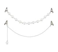 PH PandaHall 2 Styles Dresses Shirt Clips Pearl Sweater Chains Collar Chain Clip Brooch Clips Cardigan Clasps Shawl Clips Brooch Pins Scarf Cape Clasp for Women Wearing Clothing Accessories, 21cm