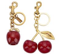 PH PandaHall 2 Styles Keychain Charms Red Cherry Apple Purse Charms Vintage Style Cute Fruit Charms Keychain Bag Keyring Charms for Birthday Valentines Anniversary 4.3~5 Inch