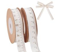 PH PandaHall 2 Styles Measuring Ribbon 18m Cotton Rulers Ribbon with Scale 15mm Wide Teacher Crafting Ribbons Measure Cloth Ribbons Seamstress Tape for School Crafts DIY Teacher Gifts Sewing
