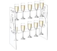 PH PandaHall 2 Tier Acrylic Champagne Glass Holder, Champagne Flute Holder Wine Glass Stemware Rack Champagne Display Holder Stand Clear Drink Tower for Party Wedding Cabinet, Holds 10 Cups