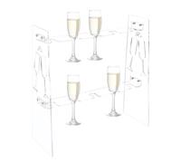 PH PandaHall 2 Tier Acrylic Champagne Glass Holder, Champagnes Flute Holder Wine Glass Stemware Rack Champagne Display Stand Clear Drink Tower for Party Wedding Cabinet, Holds 10 Cups