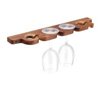 PH PandaHall 2 x Wooden Wine Glass Rack Stemware Rack Wooden Hanging Shelf Glassware Holder Hanging Organiser with 8 Holes for Bar Restaurant Glass Stemware Storage 43 x 7.5 cm
