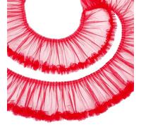 PH PandaHall 2 Yards Red Ruffle Lace Trim 6.10 Inches Wide Polyester Sewing Ribbon for Lolita Costume Dress Making Sewing Gift Wrapping Home Decoration Craft Embellishment