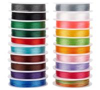 PH PandaHall 20 Colors 0.2 mm Beading String Chinese Knotting Cord Braided Beading Thread Bracelet Jewellery String Thread for Sewing Handcraft Jewellery Making Christmas Ornament 200 m