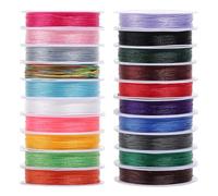 PH PandaHall 20 Colors Beading String, 200m Chinese Knotting Cord 0.4mm Jewellery Cord Bracelet Thread Braided Thread Kumihimo Threads Macrame Threads for DIY Beading Sewing Jewellery Making