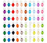 PH PandaHall 20 Colors Crystal Dangle Charms 100pcs Faceted Beads 8mm Dangles Beads Charm Transparent Acrylic Pendants Bicone Drop Charm with Loops for Dangle Earring Necklace Jewellery Making