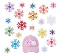 PH PandaHall 20 Colors Snowflake Iron On Patches 30pcs Christmas Cloth Patches 2 Sizes Colorful Snowflake Sew on Patch Winter Embroidery Patch for Sewing Clothes Bag DIY Craft Xmas Decor