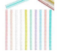 PH PandaHall 20 Pack Book Binding Wire 10 Colors 30 Holes Plastic Binding Comb Spines 12mm Double Ring Coil Twin Spines Combs Spiral Ring Coil for Student Teacher School Notebook Document File