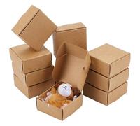 PH PandaHall 20 Pack Brown Gift Box 6.5x6.5x3cm Mini Paper Box Cardboard Candy Boxes Party Favor Boxes for Gift Pakaging Wedding Birthday Jewellery