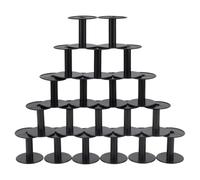 PH PandaHall 20 Packs Small Empty Spools Black Plastic Spools Wire Weaving Bobbins Ribbon Chain Tape Spools Craft Thread Spools for Embroidery Thread Yarn String Wire Bobbin Cord, 2.2X 2.4 inch