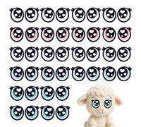 PH PandaHall 20 Pairs Felt Eyes with Lashes, 5 Colours Kawaii Eye Crochet Patches Eyes Iron on Patch Embroidery Sew on Eye Patch for DIY Plush Puppet Teddy Bear Crochet Animals Crafts Making