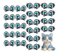 PH PandaHall 20 Pairs Felt Iron on Eye Patches for Stuffed Animals Bunny Eyes and Crochet Crafts DIY Projects with Two Sizes 1.52x1.32in and 1.63x1.61in for Handmade Gifts and Art Projects