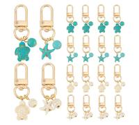 PH PandaHall 20 PCS 2 Styles Turtle Starfish Key Chains Turtle Beads Keychain Synthetic Turquoise Starfish Bead Car Key Chain Ocean Animal Key Ring for Women Birthday Gift Purse Handbag Wallet
