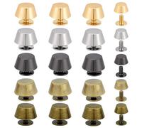 PH PandaHall 20 Sets Brass Purse Feet Cabinet Knobs Cone Rivet Button for Bag Shoes Bracelet DIY Jewellery Making, 11mm Wide, 10.5x5mm, 5 Mixed Colors
