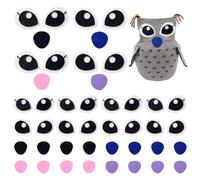PH PandaHall 20 Sets Felt Eyes with Mouths, Black Oval Eye 4 Colours Felt Mouth Kawaii Crochet Eyes Patches Amigurumi Craft Eye for Plush Puppet Teddy Bear Crochet Animals Crafts Making