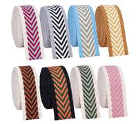 PH PandaHall 20 Yards 8 Colors Webbing Straps 1.5 Inch Polycotton Ribbon Arrow Striped Herringbone Decorative Straps Twill Ribbon Roll for Bag Handles Belts DIY Sewing Clothing Decoration