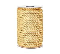 PH PandaHall 20 Yards 8mm Gold Rope Twisted Cord Decorative Macrame Cord for Curtain Tieback Home Dector Golden Hornor Cord Trim for Curtain Tieback Gift Bags Rope Handles Handbags Handles DIY Making