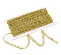PH PandaHall 20 Yards Golden Polyester Picot Lace Ribbon 1/4 inch Golden Gimp Braid Trim for Sewing Costume Upholstery Curtain Wedding Dress Decoration