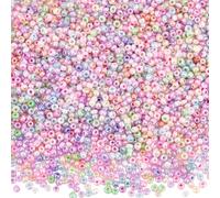 PH PandaHall 2000pcs 3mm Glass Seed Beads Waist Beads Embroidery Bead Macaron Colours Mini Spacers Random Bead for Spring Summer Bracelet Glasses Chain Jewellery Making, Hole: 1mm