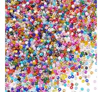 PH PandaHall 2000pcs Glass Seed Beads Round Cylinder Spacer Beads 2~2.5mm Multicolour Loose Bead Waist Bead for DIY Earring Bracelet Necklace Pendant Jewellery Making, 1mm Hole