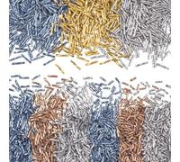 PH PandaHall 2000pcs Twisted Bugle Beads, 3 Colors Metallic Bugle Beads 6/9/12mm Glass Long Tube Seed Bead Craft Beads Loose Spacer Beads for Fringe Earrings Bracelets Necklaces Jewelry Crafts Making