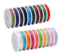 PH PandaHall 200m Bracelet Beading String, 20 Colors 0.3mm Braided Beading Thread Chinese Knotting Cord Bracelet Strings for Kumihimo Friendship Bracelet Keychains Lanyards Beading