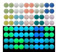 PH PandaHall 200pcs 10 Colors Luminous Solar Stone Beads 6mm Glow in The Dark Beads Round Growing Loose Bead Blue Green Stone Bead for DIY Jewellery Making Bracelet Earrings Craft Valentine's Day