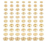 PH PandaHall 200pcs 10 Styles Flat Golden Spacer Beads, Flat Round Beads Slice Beads Metal Large Hole Beads Loose Beads Craft Beads for DIY Jewelry Earrings Bracelets Necklace Making Crafting 4~6mm
