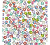 PH PandaHall 200pcs 10mm Decorative Mosaic Cabochons Mosaic Tile Mosaic Printed Glass Dome Cabochons Mixed Color Half Round Cabochon for Photo Frame Craft Jewellery Making Pendants Boho Earring