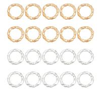 PH PandaHall 200PCS 17mm Hoop Earring Circle Charms, 2 Colors Alloy Hammered Circle Link Round Linking Rings Metal Circles Charms Links for DIY Earring Necklaces Bracelets Jewellery Making Supplies