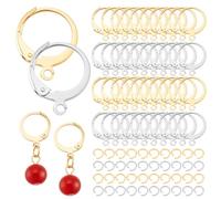 PH PandaHall 200pcs 24K Gold Plated Earring Hooks, 304 Stainless Steel Ear Wire Lever Back Earring Findings Earwire with Open Loop DIY Jewellery Supplies for DIY Crafts Jewellery Making