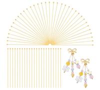 PH PandaHall 200Pcs 24K Gold Plated Stainless Steel Head Pins 50mm Ball Head Pins Jewellery Making Pins 22 Guage Beading Pin for DIY Charm Earrings Braceles Necklaces Crafts Jewellery Making