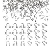 PH PandaHall 200pcs 304 Stainless Steel Wire Guardian 2 Size U Shape Wire Guard Loops Thread Protector for Necklaces Bracelets Beading Craft Making, Hole: 0.7mm/1.6mm
