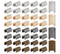 PH PandaHall 200pcs 4 Colours Leather Cord End Caps, 14x9mm Column Shape Rope Clips Fasteners End Caps Crimp Tubes for Jewellery Production Tassel Drawstring Adjuster Craft Projects