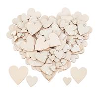 PH PandaHall 200Pcs 4 Sizes Wooden Heart for Crafts Small Wooden Heart Decoration DIY Unfinished Wooden Heart Ornaments Wood Heart Tag for Craft Home Wedding Party Valentine's Day, 2/3/4/5cm