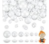 PH PandaHall 200pcs 6 Sizes Safety Eyes Buttons White Stuffed Animals Crochet Eyes Mushroom Craft Eye Sewing Crafting Eye Buttons for Stuffed Animals Amigurumi Craft Teddy Bear