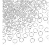 PH PandaHall 200pcs 925 Sterling Silver Plated Open Jump Rings 4mm (0.16 inch) Small O Ring Connector Jewellery Making Circle Clasp Connecting Rings Mini Ring Connectors for Jewellery Craft Making