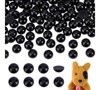 PH PandaHall 200pcs Black Eyes Cabochons, 10mm Flatback Animal Eyes Flat Back Cabochon Craft Acrylic Dome Button for Stuffed Animal Amigurumi Bear Teddy Puppet Cat Making Scrapbooking Projects