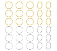 PH PandaHall 200pcs Brass O Rings Metal Linking Ring 10mm Silver/Golden Connectors Round Links for Bracelet Necklace Jewellery Making Keychain DIY Handicrafts, 1mm Thick