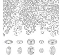 PH PandaHall 200pcs Flat Round Spacer Beads Brass Spacer Beads, 3~5.8mm Metal Round Loose Bead for Bracelet Necklace Earring Jewellery Making Handmade DIY Crafts, Hole: 1~2mm
