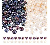 PH PandaHall 200pcs Freshwater Pearl Beads Natural Pearls, Black White Craft Bead Spacer Beads for Earrings Bracelets Necklaces Jewellery Making DIY Crafts, 4~5mm