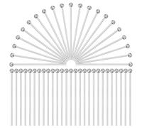 PH PandaHall 200pcs Head Pins, 20mm 24 Gauge Ball Headpins for Jewellery Making Brass Headpins Bendable Earring Pins for Beading Bracelet Necklace Making Accessories, Platinum