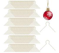 PH PandaHall 200pcs Metal Christmas Ornament Hooks Caps Iron Round Ornament Hangers for Ceramic Glass Porcelain Ball Tree Decorations, Gold