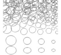 PH PandaHall 200pcs Metal O Rings for Macrame Linking Ring Large Connectors for Keychians Dog Collars Plant Hangers 5mm Thick Welded Ring for DIY Handicrafts Supplies Silver, 15/25/30/40mm